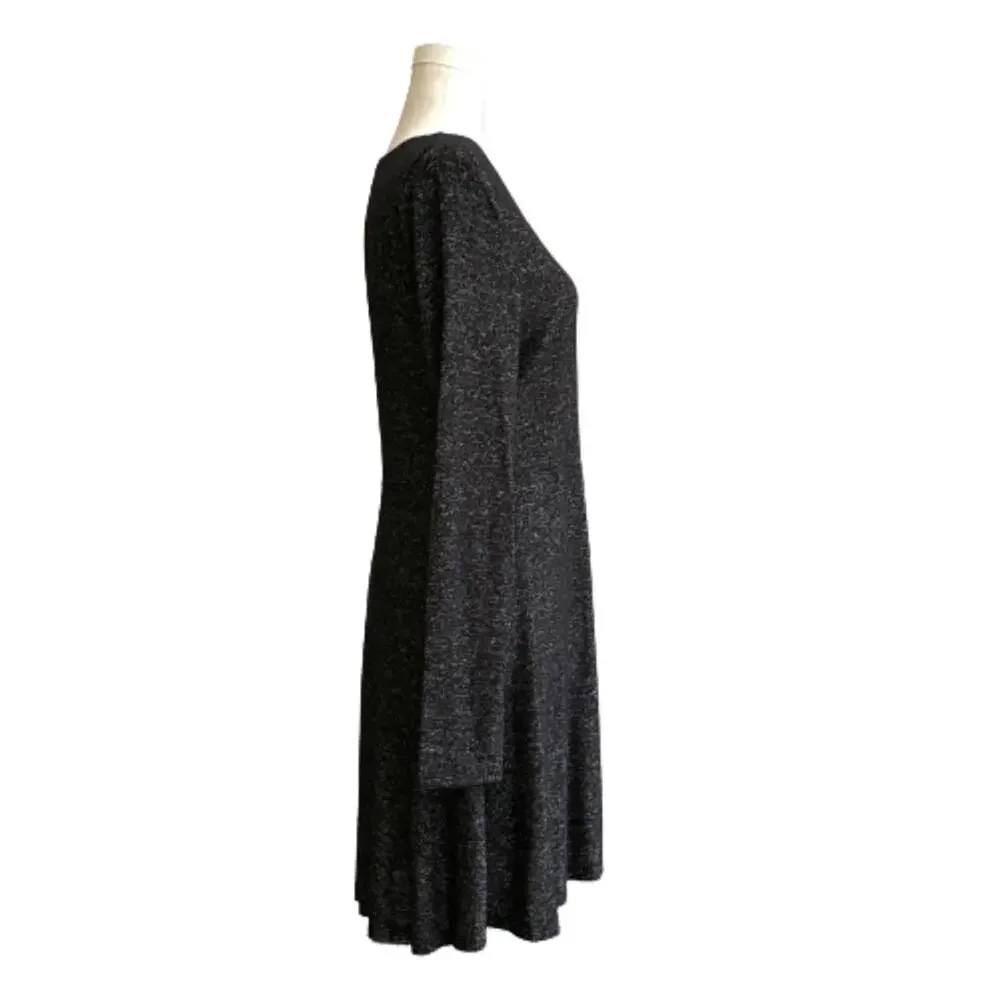 Express Dress Charcoal Gray Jersey Long Sleeve Surplice V- Neck Dress Medium NEW